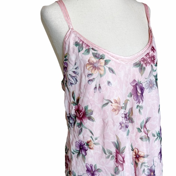 Vintage 90s Y2K Floral Chiffon Layered Slip Dress - Picture 6 of 7